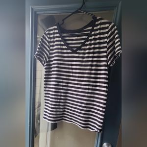 black and white striped v neck by Dip size medium